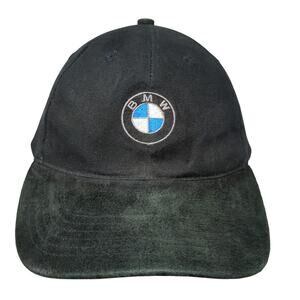 BMW Slideback Hat Black One Size Adjustable Embroidered Logo 6 Panel